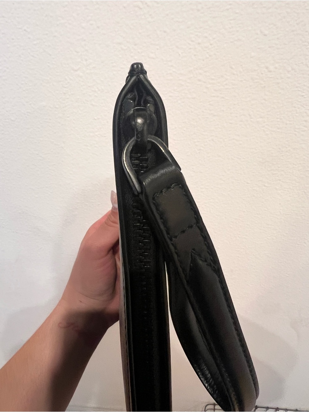 Salvatore Ferragamo Black Leather Wristlet Clutch - Picture 3 of 7